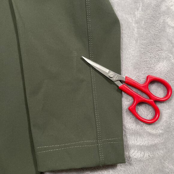 Aday Turn It Up Pants Small Green High Rise Stretch Travel Capsule Chic Pleated - Picture 9 of 13